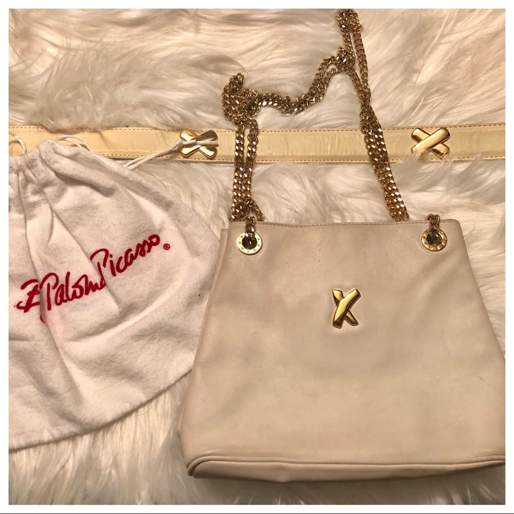 VINTAGE PALOMA PICASSO TIMELESS BAG BONE & GOLD